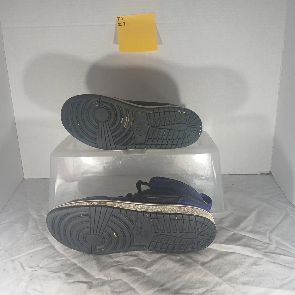 Air Jordan 1 Mid‎ SE Purple Black Youth Size 3Y Sneakers Shoes